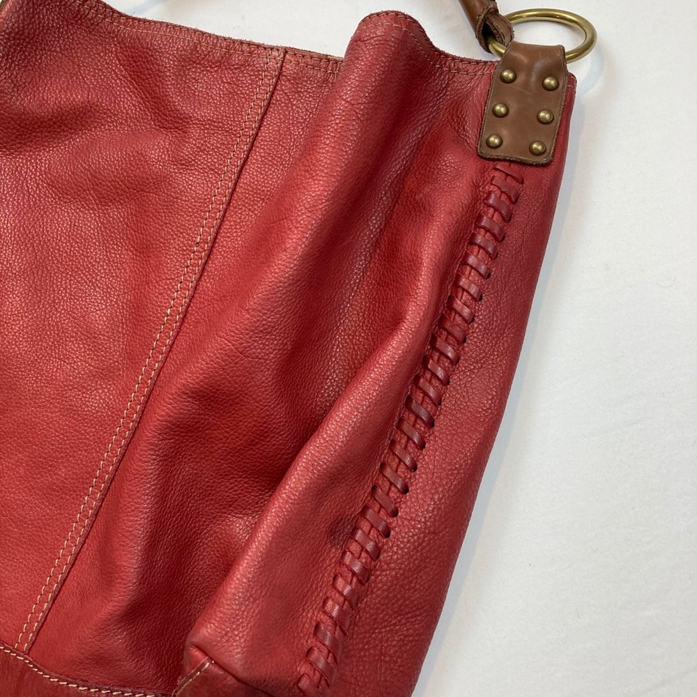 Lucky Brand Red Leather Bucket Bag